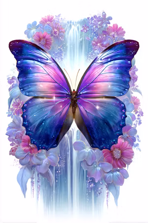 Diamond Painting Akryl - Fjärilens magiska fall