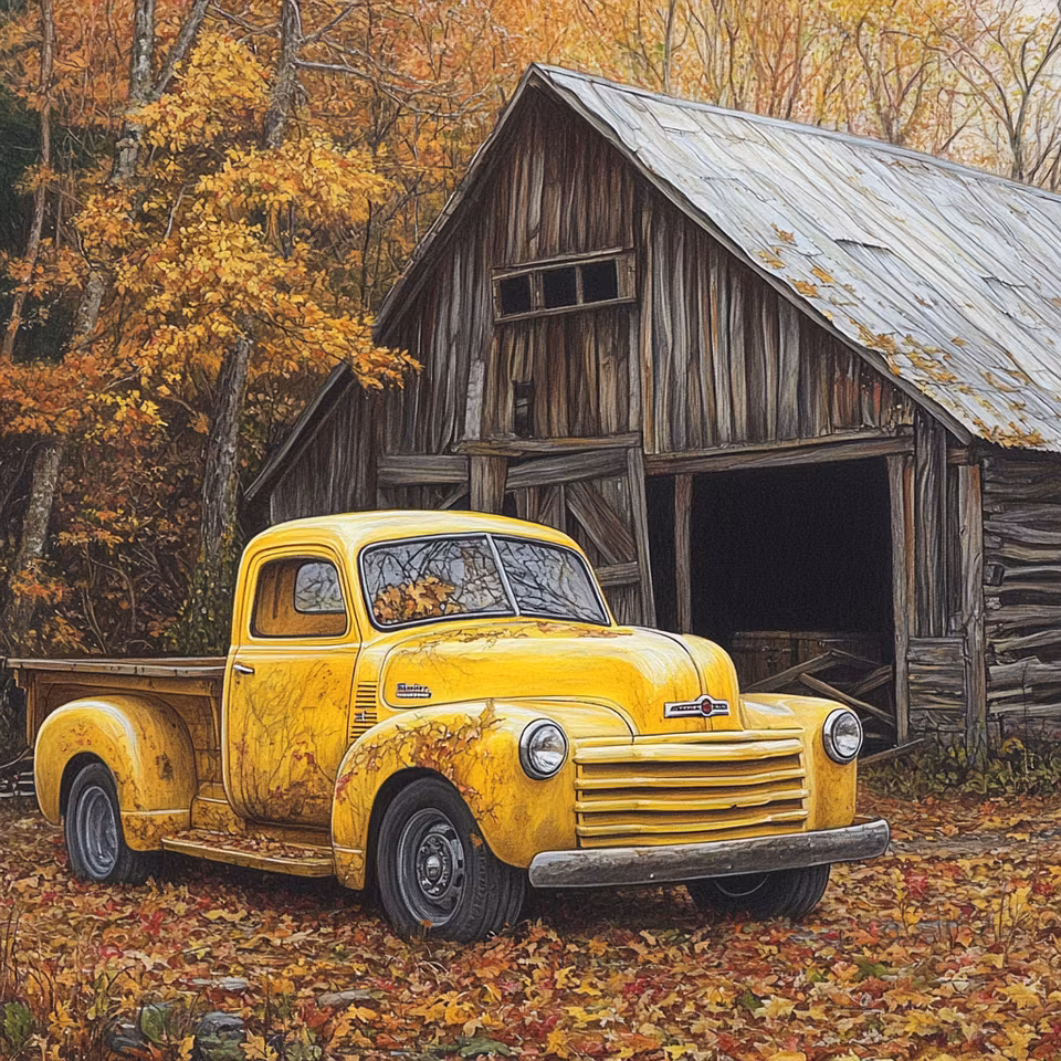 diamanttavla, pickup i hösten