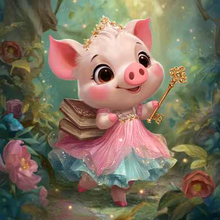 Diamond Painting Polyester - Den lilla nyckelbäraren