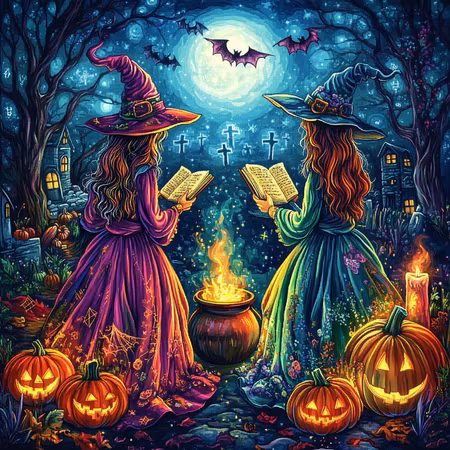 Diamond Painting Polyester - Häxornas ritual