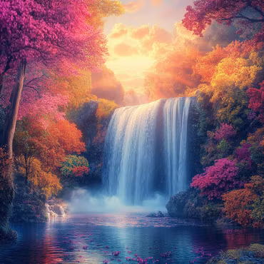 Diamond Painting Polyester - Färgernas vattenfall