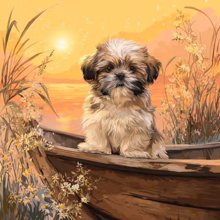 Diamond Painting Polyester - Solnedgångens vän