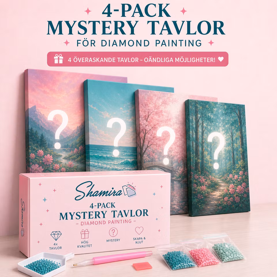 4-pack Mystery Tavlor – Diamond Painting (Beställningsvara)