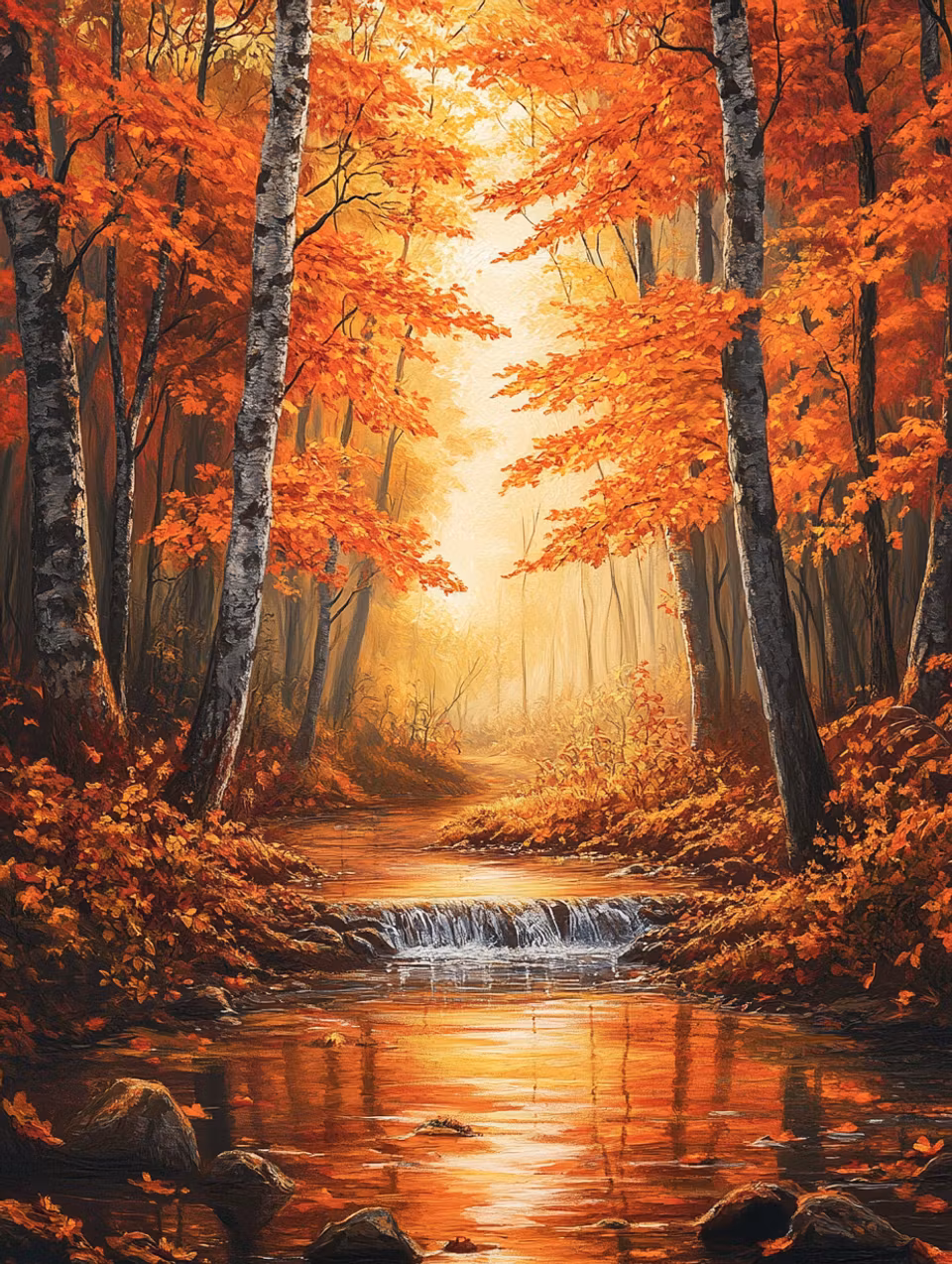 Diamond Painting - Höstglöd vid Skogsbäcken (Beställningsvara)