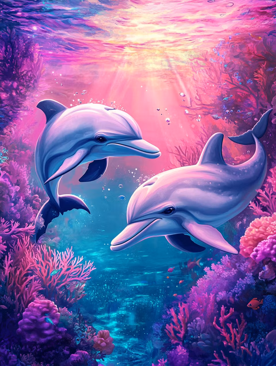 Diamond Painting - Delfindans i Korallernas Skimmer (Beställningsvara)