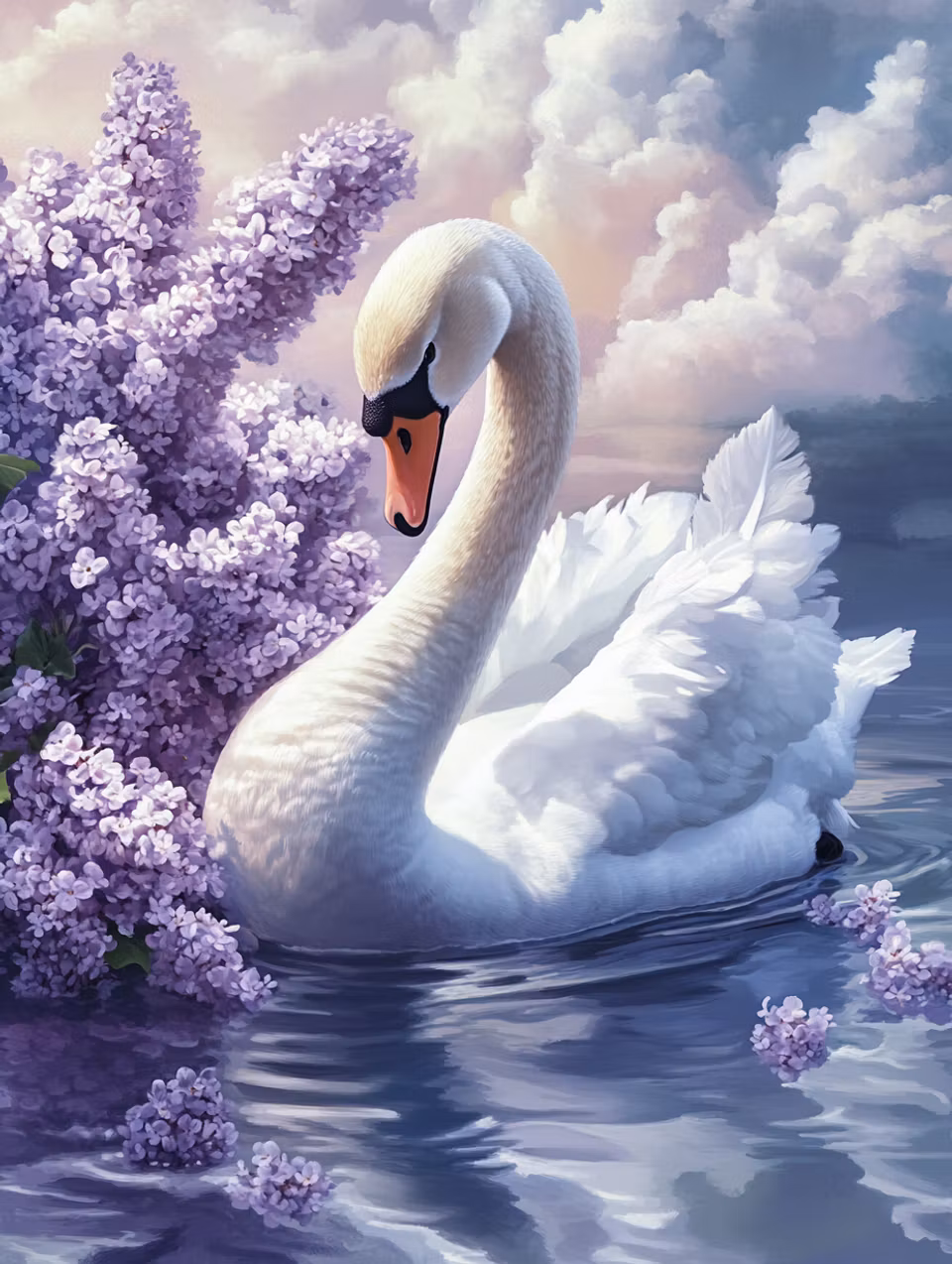 Diamond Painting - Syrenvit Svan vid Stillvatten (Beställningsvara)
