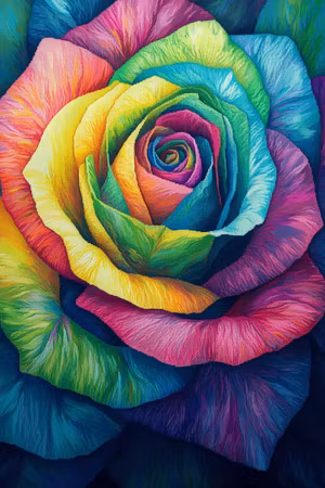 Diamond Painting - Regnbågsrosens Färgspel (Beställningsvara)