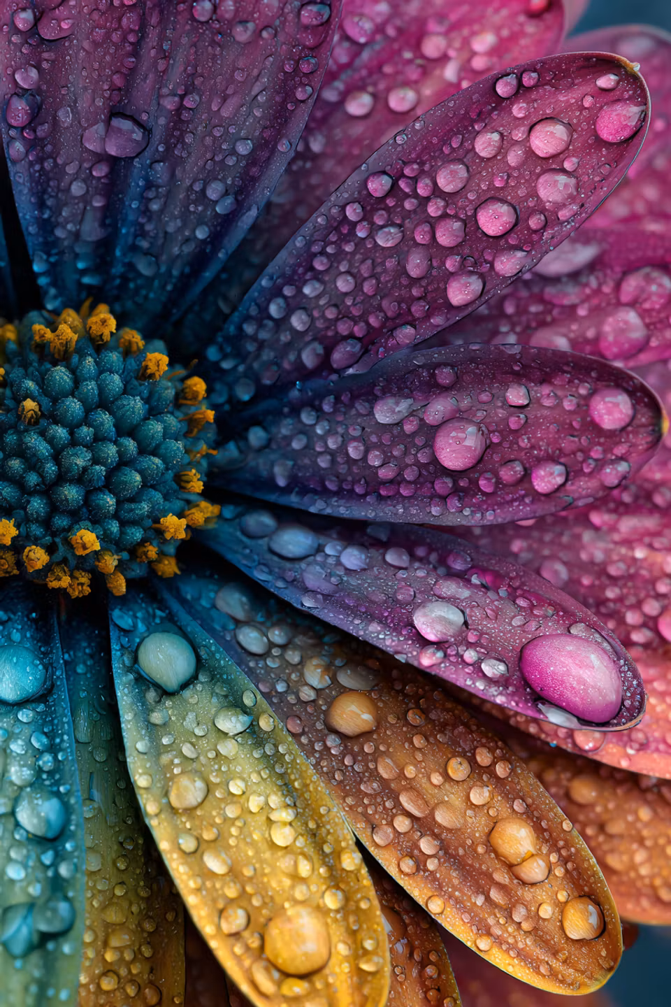Diamond Painting - Regndroppar på Färgblomma (Beställningsvara)