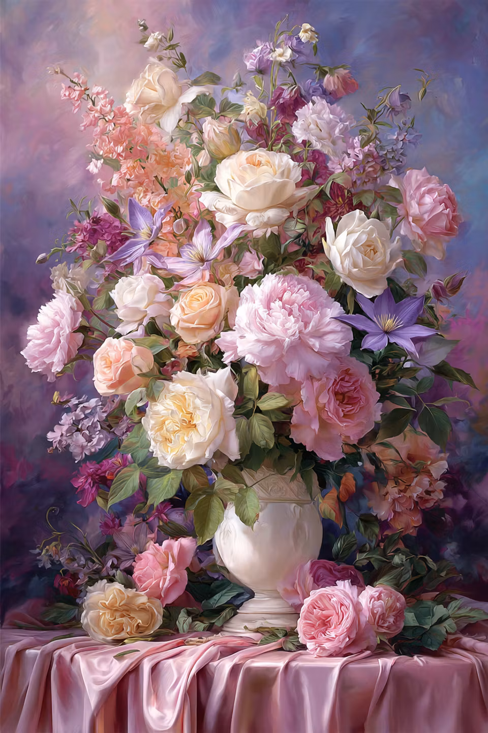 Paint by number - Romantisk Blomsterprakt i Pastell (Beställningsvara)