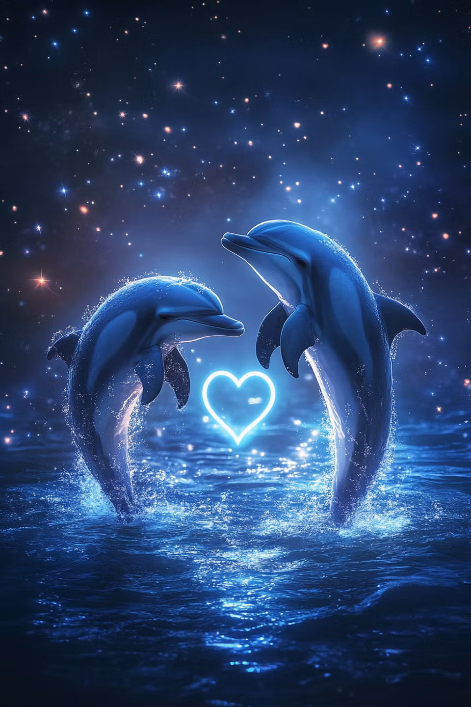 Diamond Painting - Delfinkärlek under Stjärnorna (Beställningsvara)