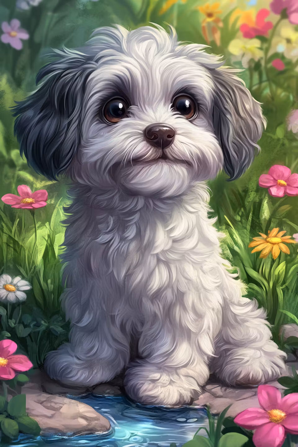 Diamond Painting - Liten Vän vid Bäcken (Beställningsvara)