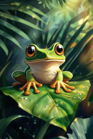 Diamond Painting - Den Glada Lövgrodan (Beställningsvara)