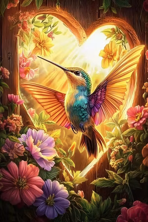 Paint by number - Kolibrins Hjärteglöd (Beställningsvara)