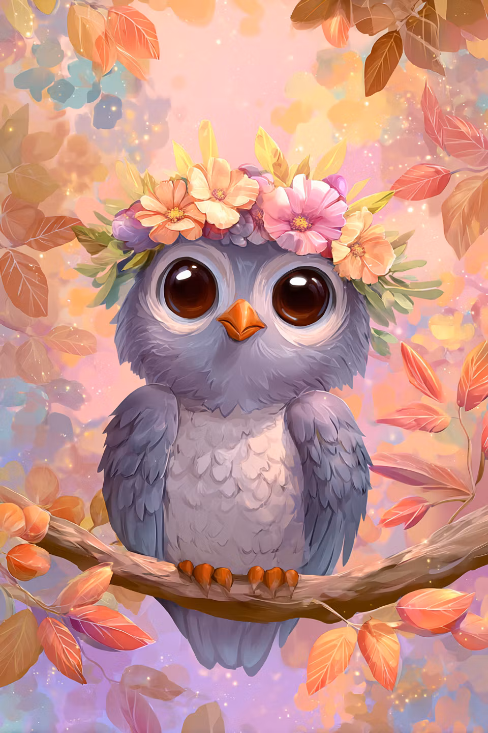 Diamond Painting - Blomsterfågelns Höstglans (Beställningsvara)