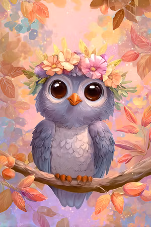 Diamond Painting - Blomsterfågelns Höstglans (Beställningsvara)
