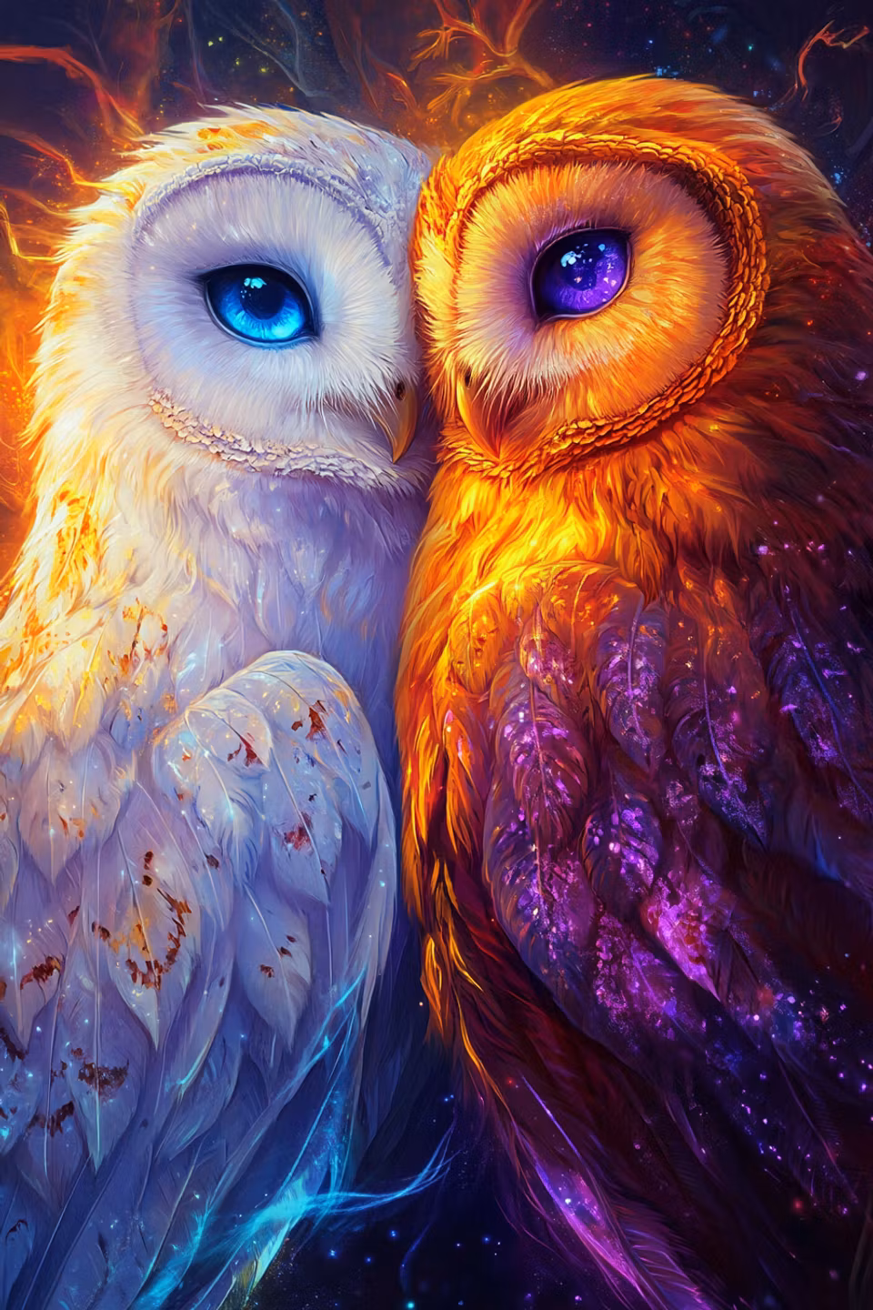 Diamond Painting - Eld och Is i Uggleblick (Beställningsvara)