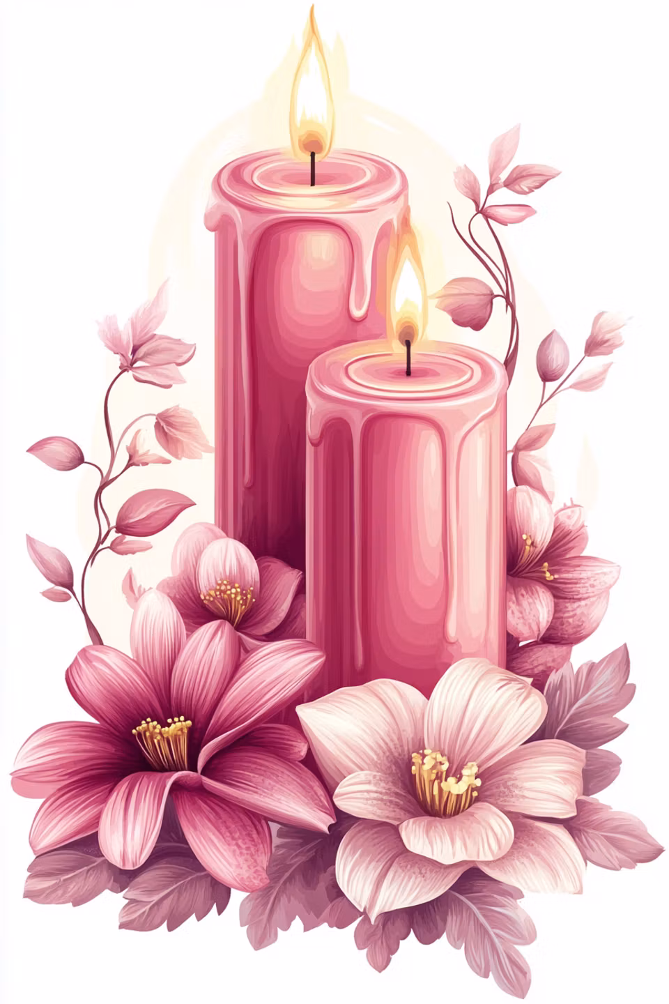 Korsstygn - Rosa Ljus bland Blommande Liljor (Beställningsvara)
