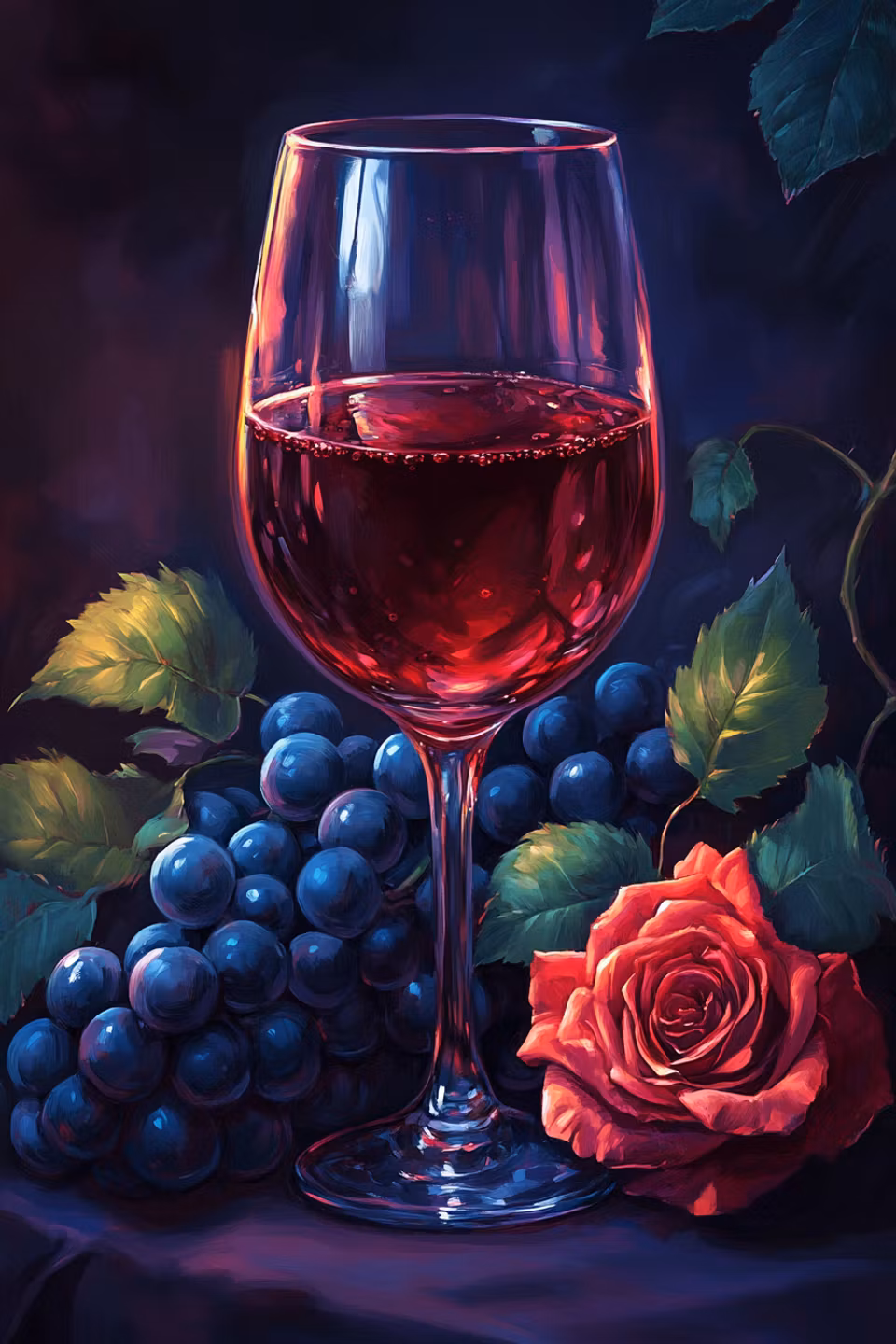 Diamond Painting - Vinröd Rosenglans (Beställningsvara)