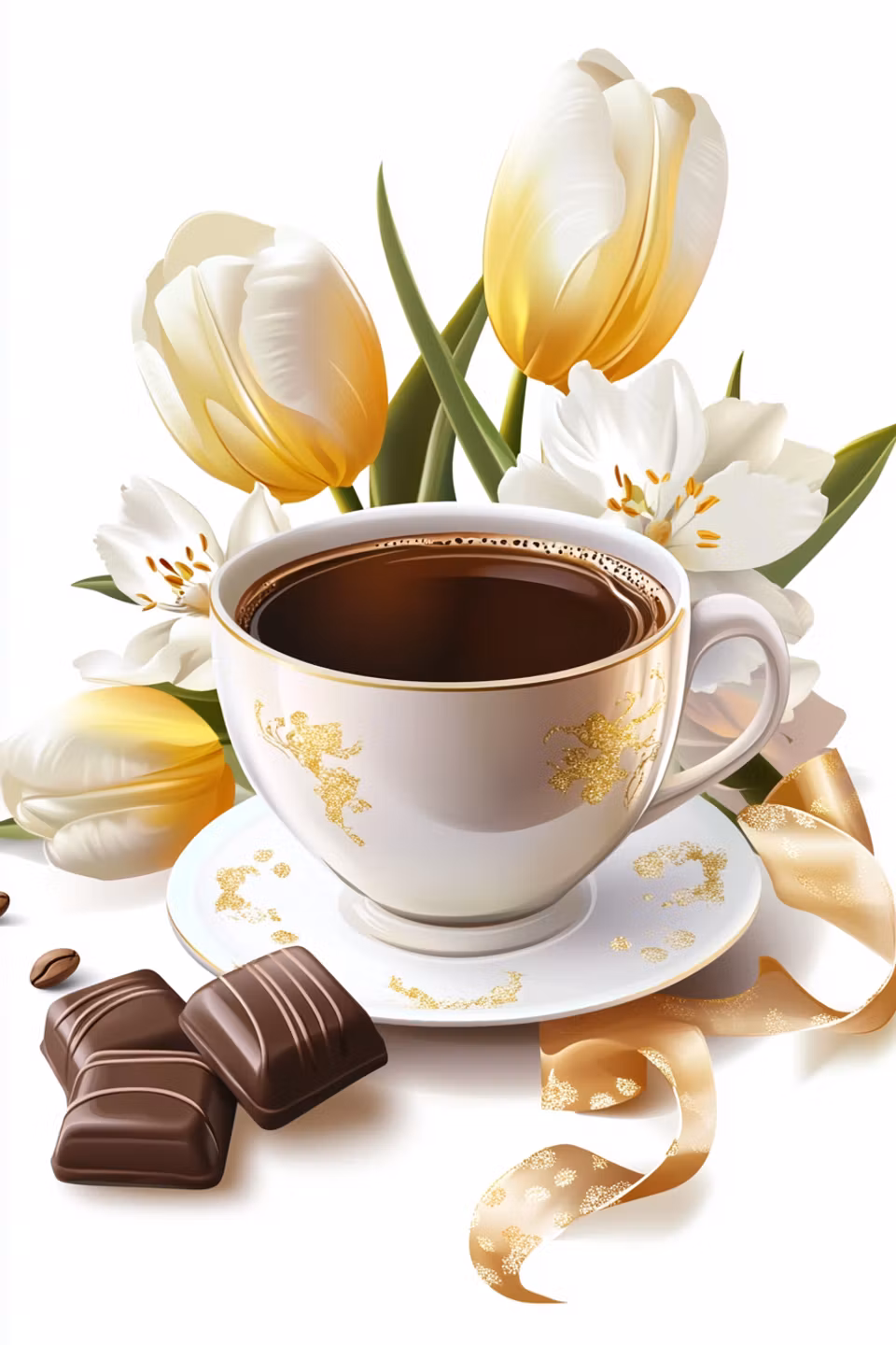 Korsstygn - Tulpaner och Chokladkaffe (Beställningsvara)