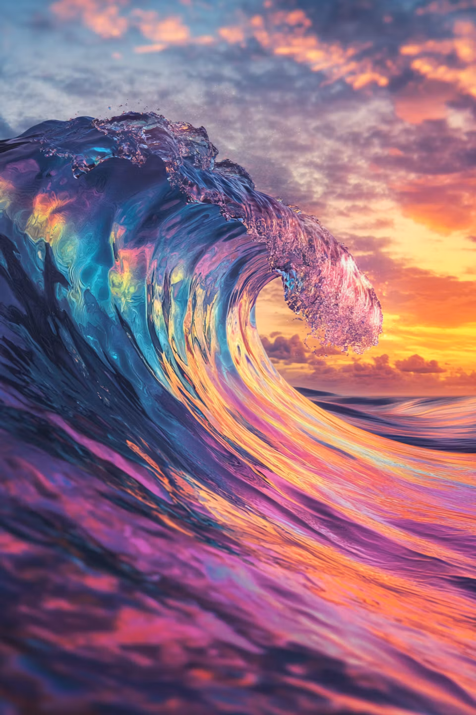 Diamond Painting - Solnedgångens Magiska Vågrörelse (Beställningsvara)