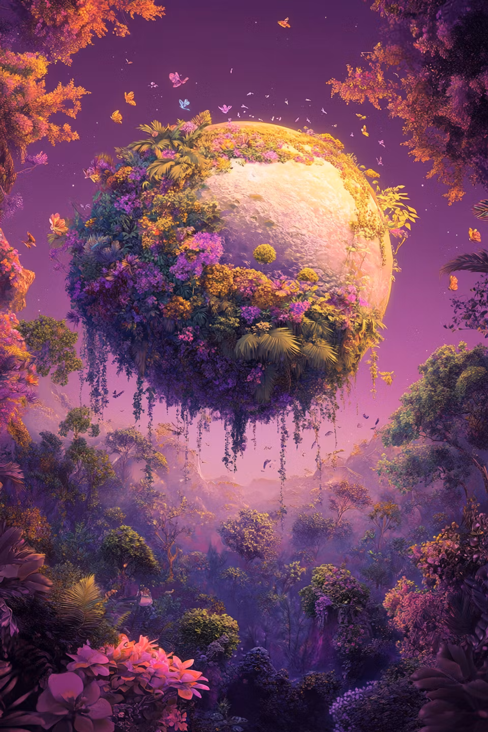 Diamond Painting - Den Blommande Drömplaneten (Beställningsvara)
