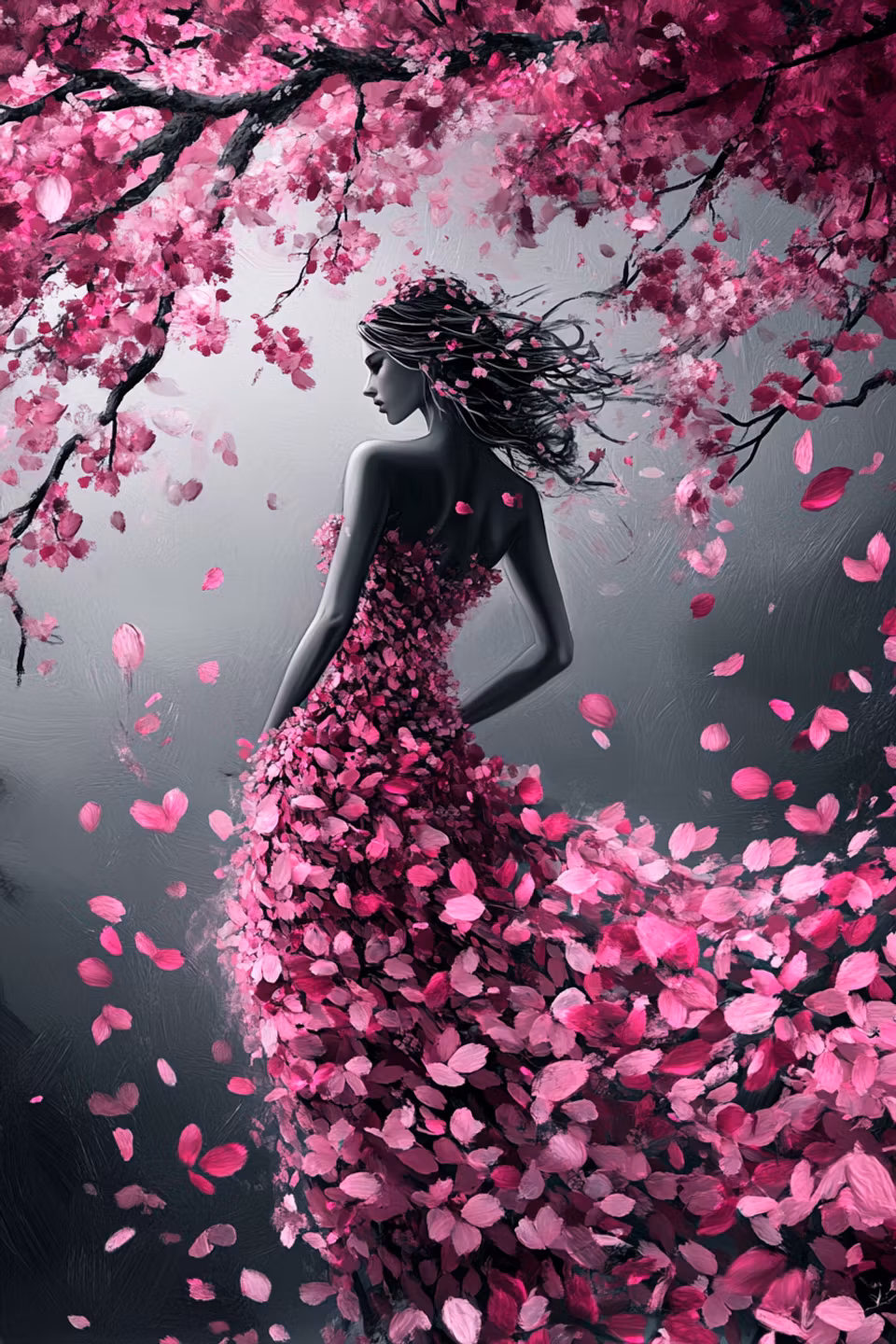 Paint by number - Blomsterdans i Rosa Vind (Beställningsvara)