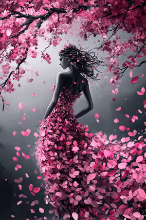 Paint by number - Blomsterdans i Rosa Vind (Beställningsvara)
