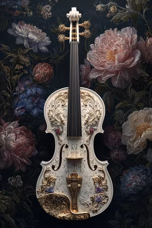 Diamond Painting - Den Blommande Violinen (Beställningsvara)