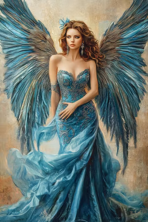 Diamond Painting - Ängel i Turkosa Vingar (Beställningsvara)