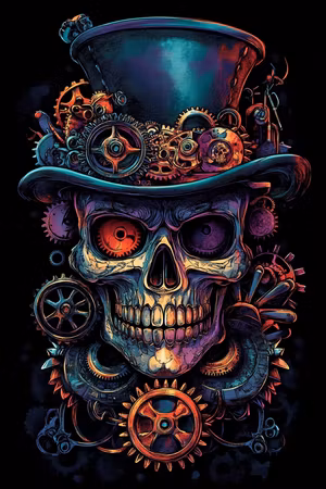 Diamond Painting - Steampunkskallens Maskineri (Beställningsvara)