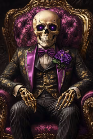 Paint by number - Skelettets Eleganta Tron (Beställningsvara)