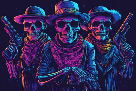 Diamond Painting - Neonbanditernas Sista Uppgörelse (Beställningsvara)