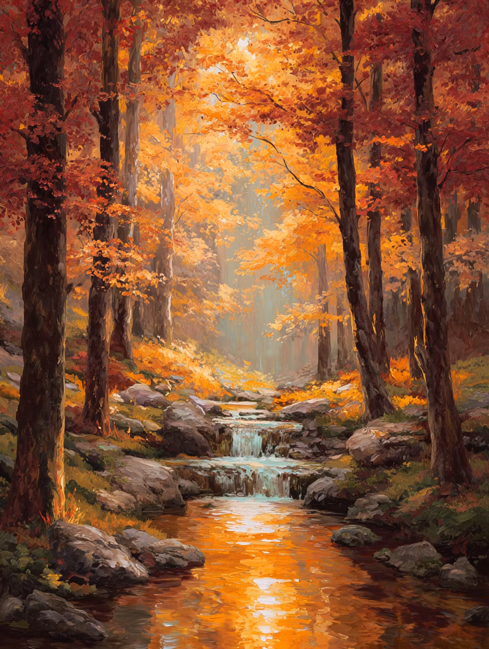 Diamond Painting - Höstglöd vid Skogsbäcken (Beställningsvara)