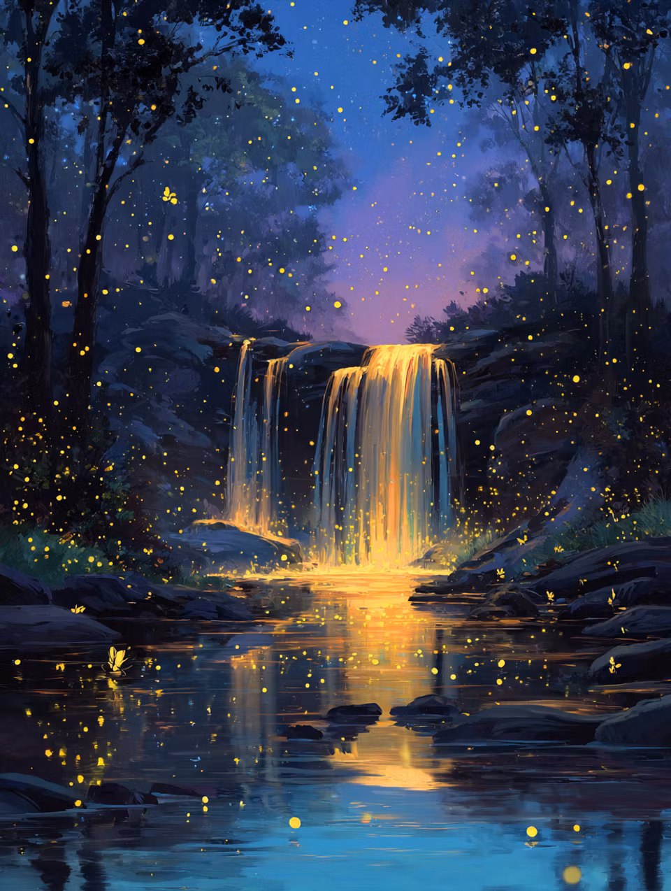 Diamond Painting - Eldflugornas Vattenfall (Beställningsvara)