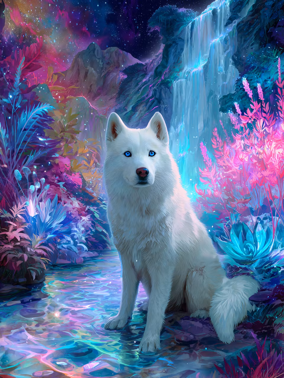 Diamond Painting - Norrskenets Vita Väktare (Beställningsvara)
