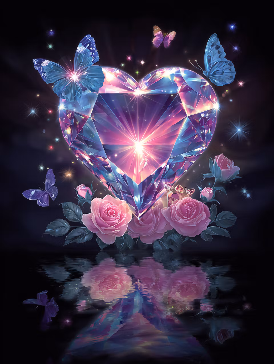 Diamond Painting - Kristallhjärtats Kärleksglans (Beställningsvara)