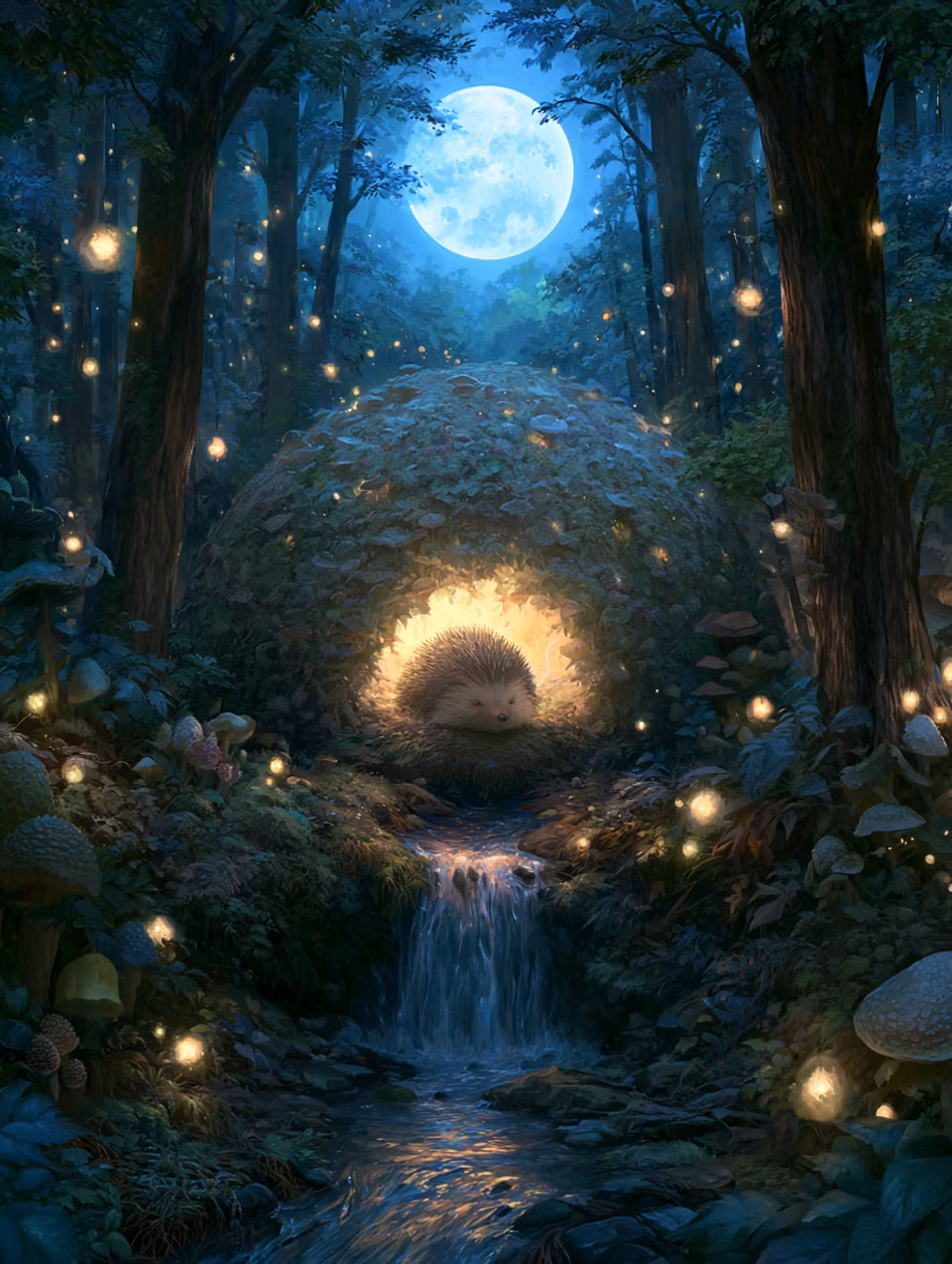 Diamond Painting - Igelkottens Månskensbo (Beställningsvara)