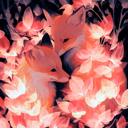 Paint by number - Rävar i Blomsterljus (Beställningsvara)