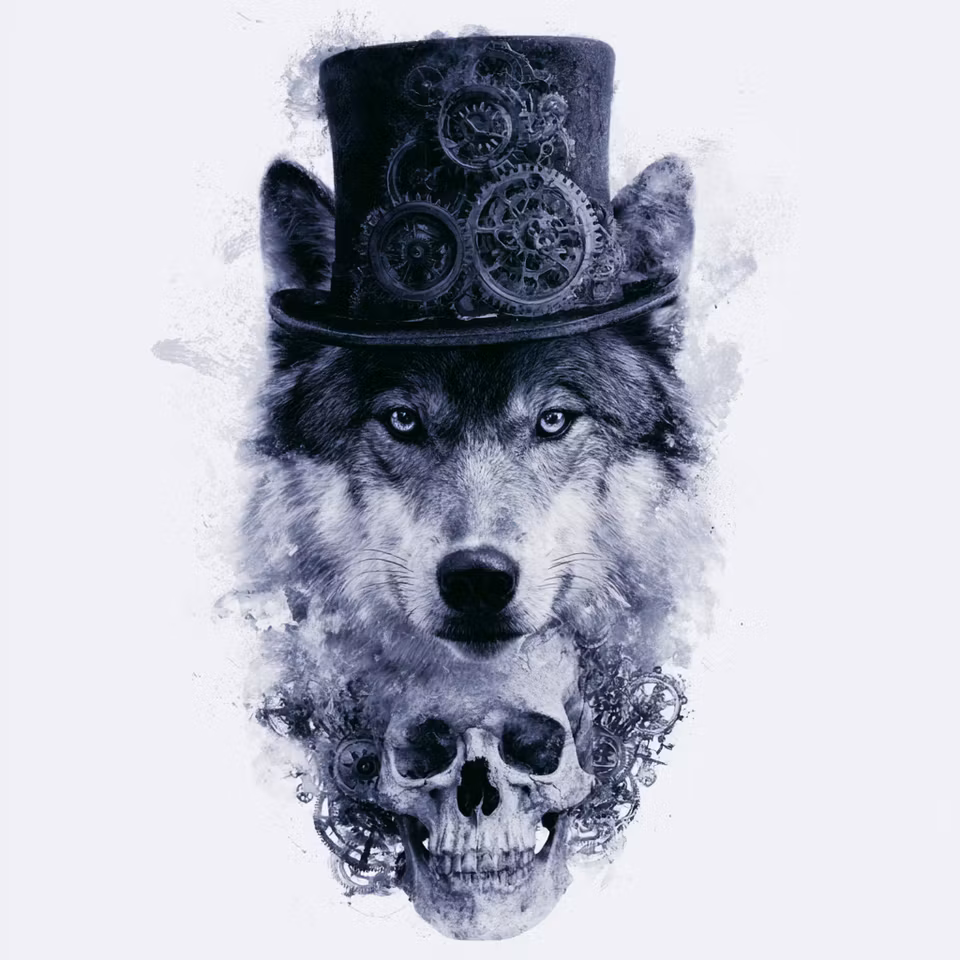 Korsstygn - Steampunkvarg (Beställningsvara)