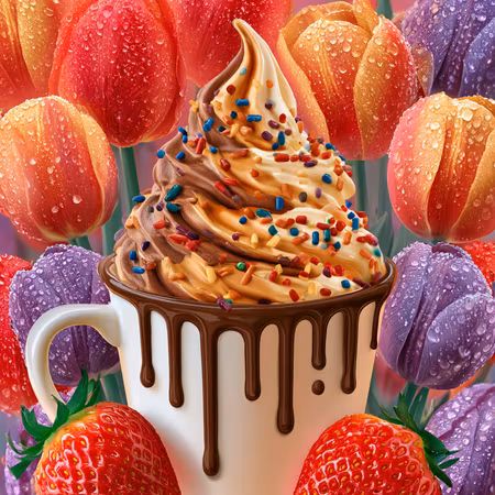 Diamond Painting - Tulpanmugg med Chokladdröm (Beställningsvara)