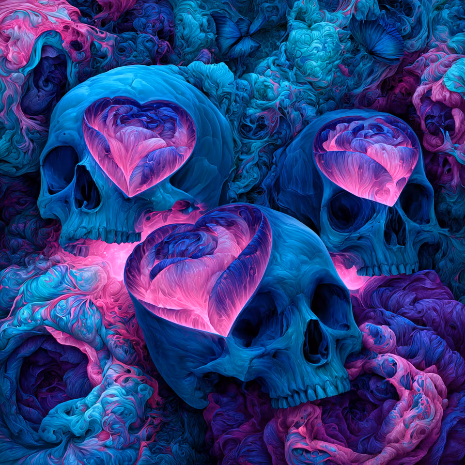 Diamond Painting - Blå Kärleksdöden (Beställningsvara)