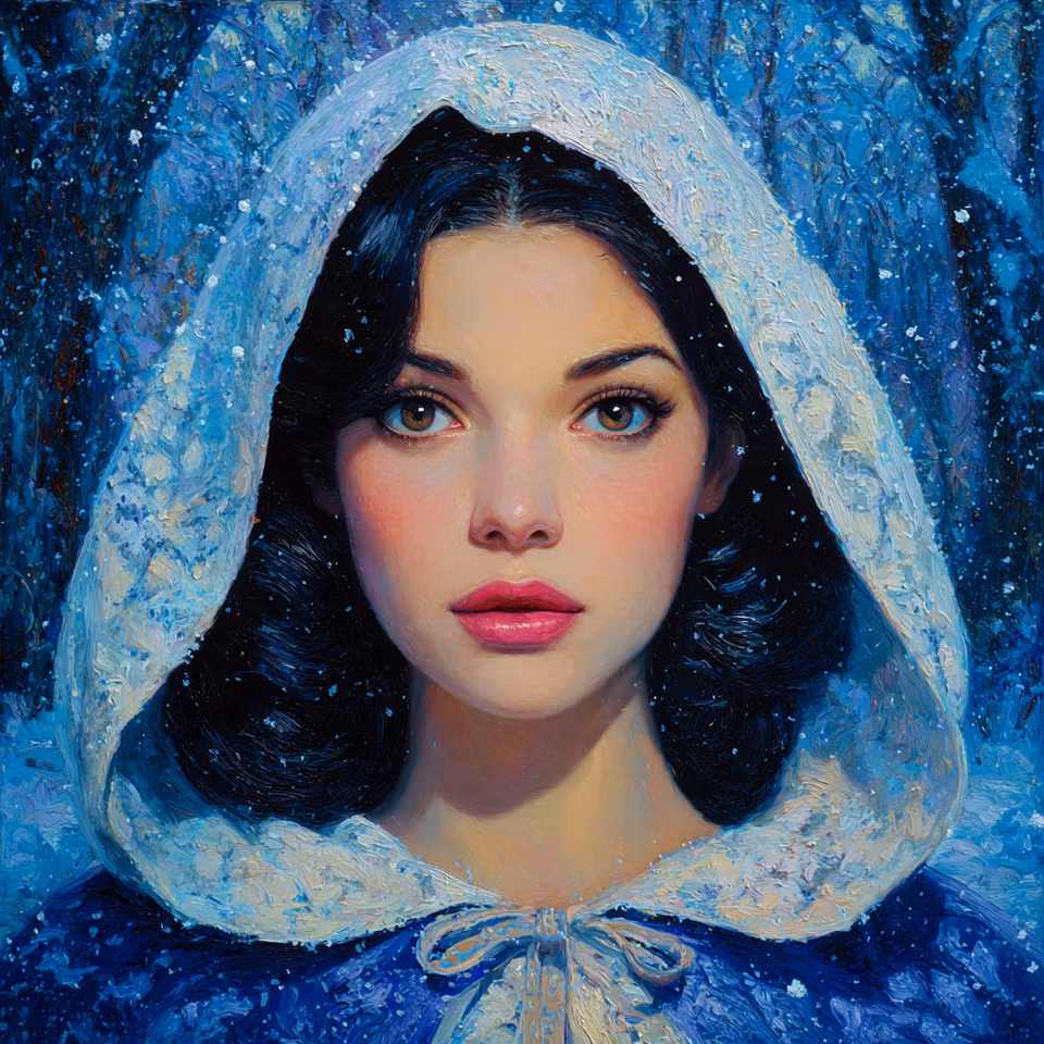 Diamond Painting - Vinterflickan i Blått (Beställningsvara)