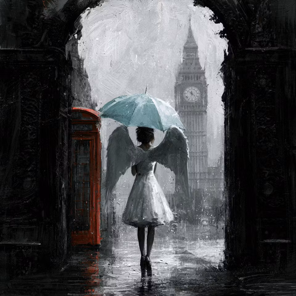 Diamond Painting - Ängeln i Londons Regn (Beställningsvara)