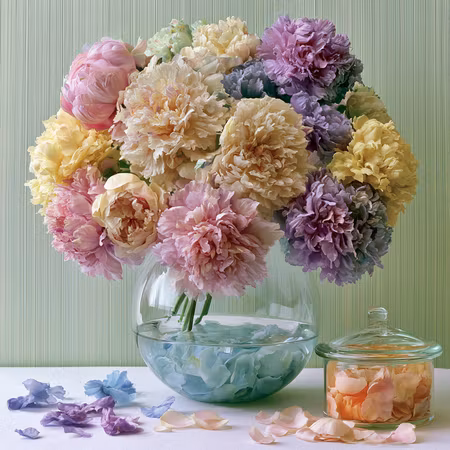 Paint by number - Pastellpioner i Glasvas (Beställningsvara)