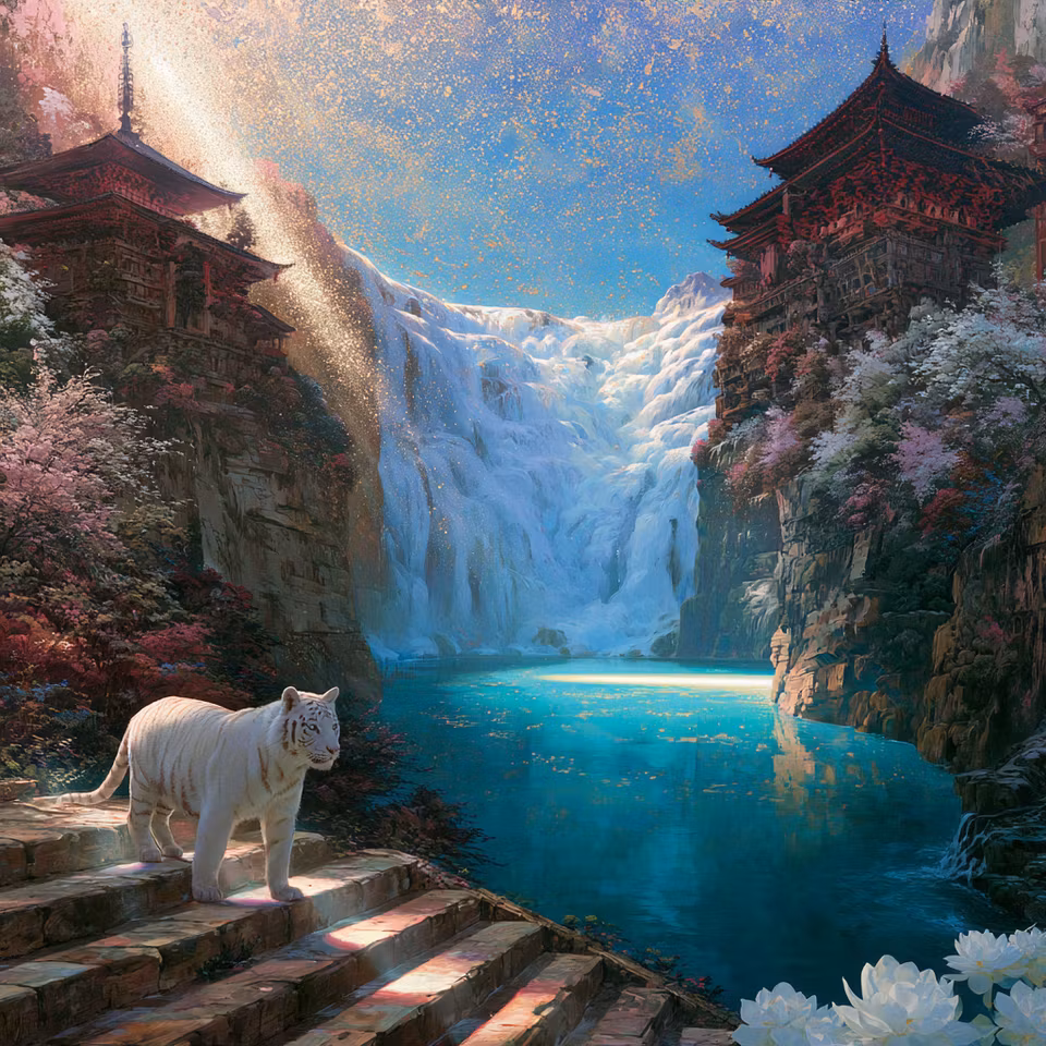 Korsstygn - Den Vita Tigerns Tempel (Beställningsvara)