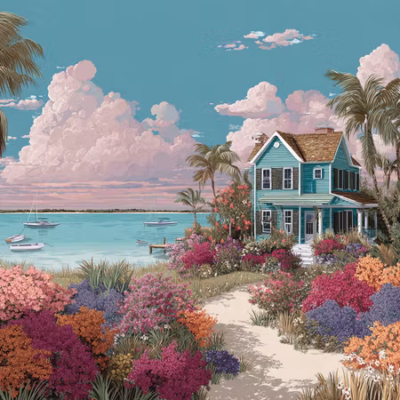 Paint by number - Pastellhuset vid Havet (Beställningsvara)