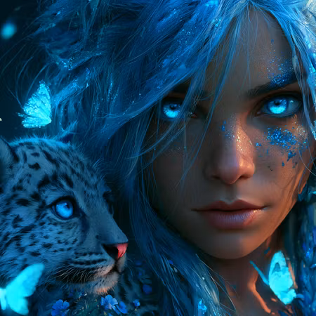 Diamond Painting - Blåblickens Snöleopard (Beställningsvara)