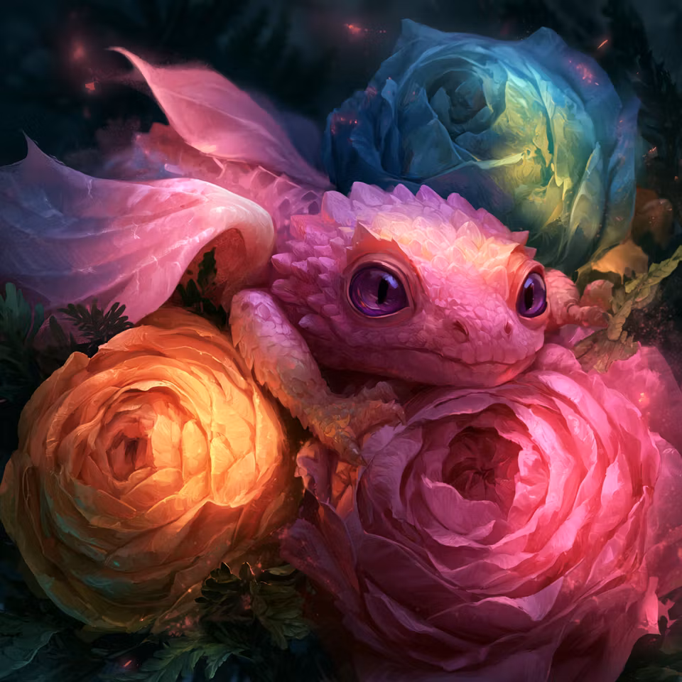 Korsstygn - Den Rosa Blomsterdraken (Beställningsvara)