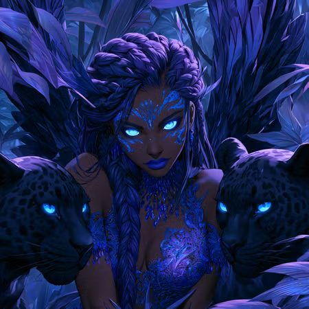 Diamond Painting - Blånattens leopardväktare (Beställningsvara)