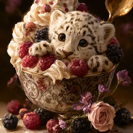 Korsstygn - Snöleopardens söta dessertdröm (Beställningsvara)